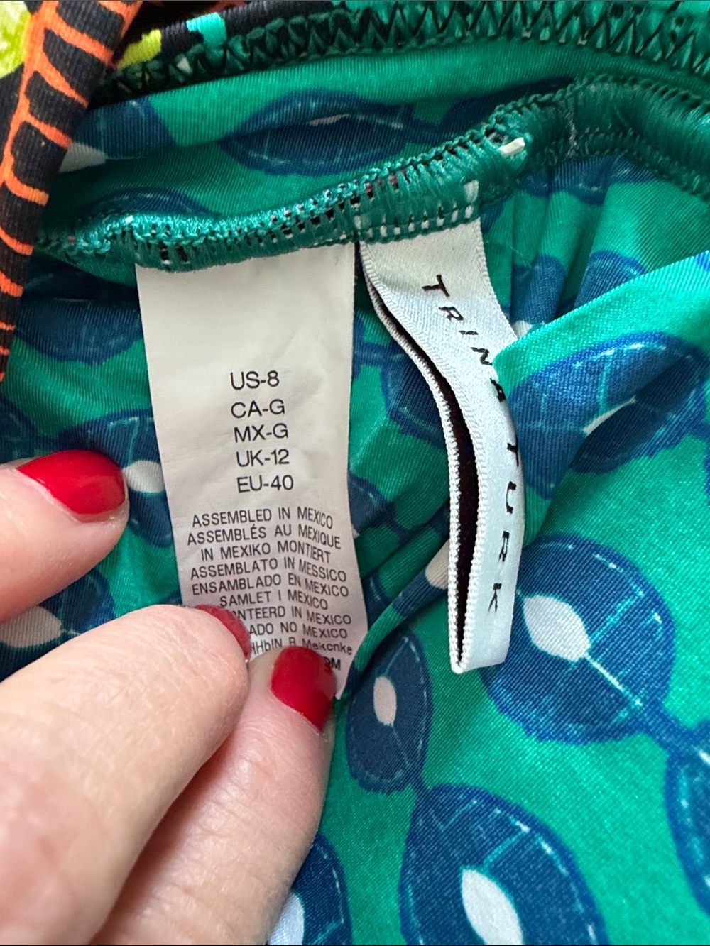 Trina Turk Teal and Navy Multicolor Printed Swimwear - Picture 3 of 5